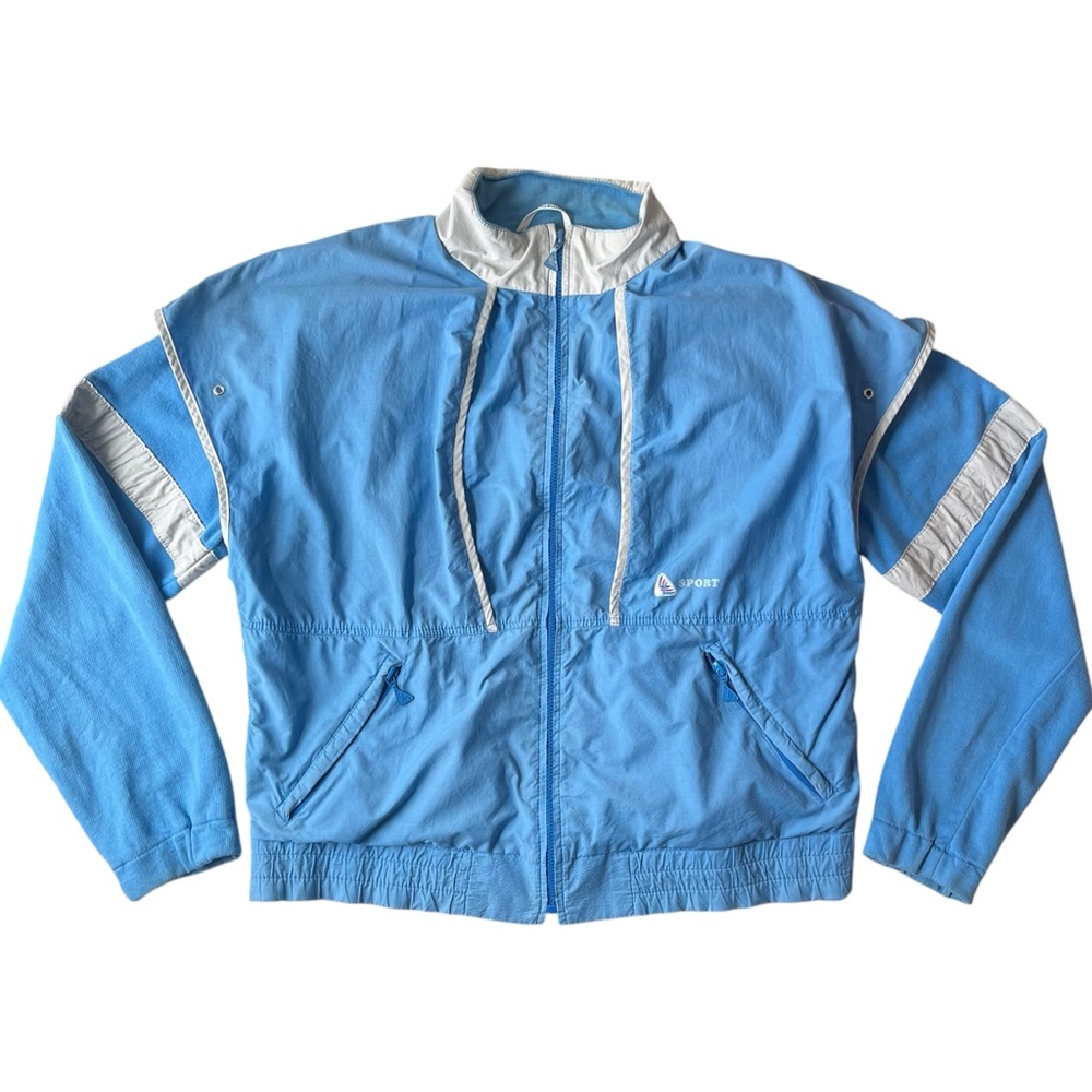 Retro Vintage 80s Luhta Sport Blue Windbreaker Zip Up Jacket